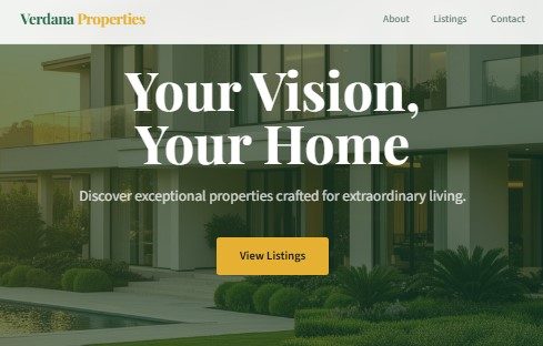 Verdana Properties real estate website design by NOXLY Studio
