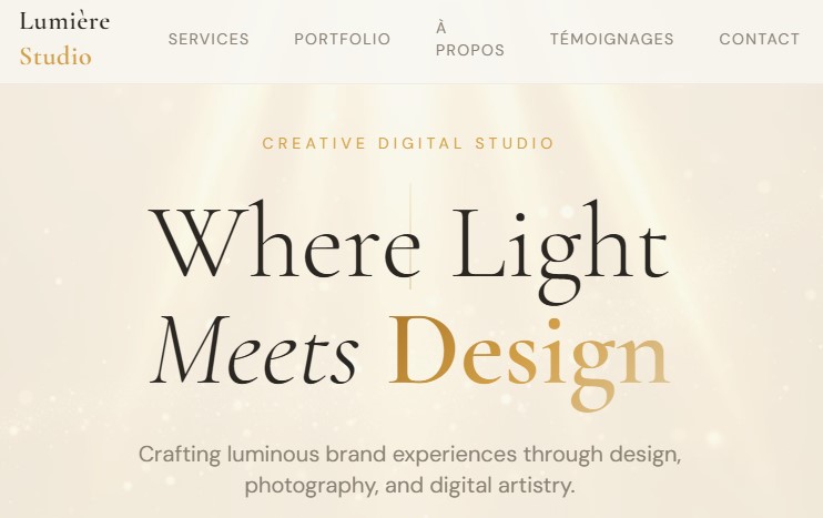 Lumiere Studio French creative digital studio website design by NOXLY